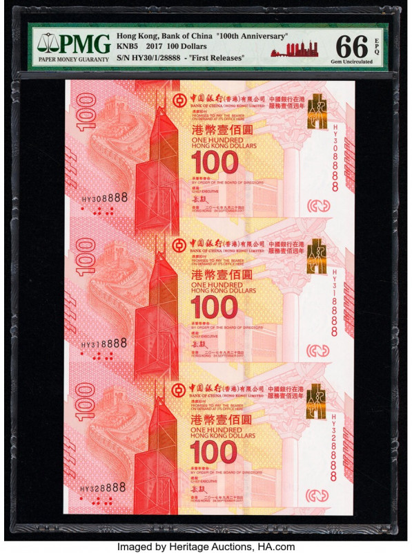 Hong Kong Bank of China (HK) Ltd. 100 Dollars 24.9.2017 Pick 347 KNB5 Commemorat...