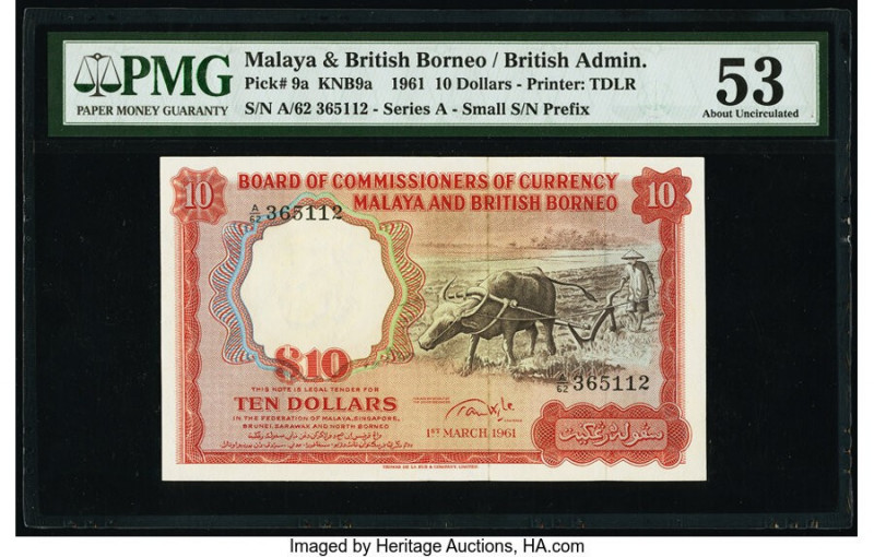 Malaya and British Borneo Board of Commissioners of Currency 10 Dollars 1.3.1961...