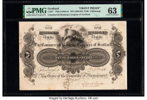 Scotland Commercial Banking Company of Scotland, Edinburgh 100 Pounds ND (1826-28) Pick UNL Front Proof PMG Choice Uncirculated 63. Mounted to cardsto...