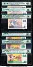 Singapore Board of Commissioners of Currency Group of 37 Graded Examples. The following notes are included in this lot: 1 Dollar ND (1976) Pick 9 PMG ...