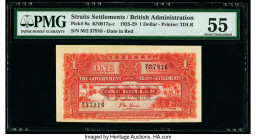 Straits Settlements Government of the Straits Settlements 1 Dollar 1.9.1927 Pick 9a KNB17a-c PMG About Uncirculated 55. The visual presentation is alm...