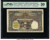 Straits Settlements Government of the Straits Settlements 10 Dollars 1.1.1925 Pick 11a KNB19a-c PMG Very Fine 30. An iconic Thomas de la Rue design, t...