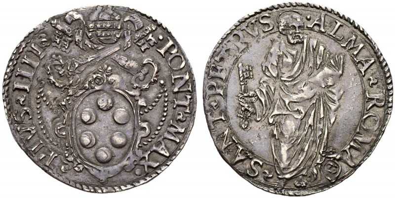 ITALIEN. Vatikan - Kirchenstaat. Pius IV. 1559-1565. Giulio o. J. 3.12 g. Munton...