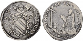 ITALIEN. Vatikan - Kirchenstaat. Pius V. 1566-1572. Testone o. J., Rom. 9.20 g. Berman 1092 Selten / Rare. Fast sehr schön / About very fine.