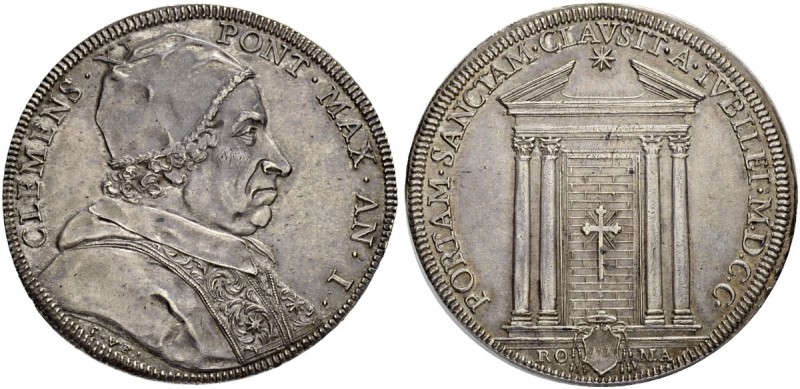 ITALIEN. Vatikan - Kirchenstaat. Clemens XI. 1700-1721. Piastra An I (1700), Rom...