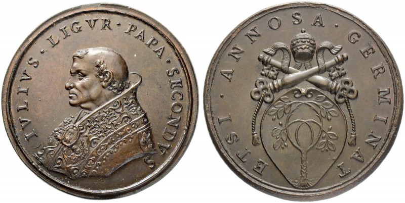 ITALIEN. SPEZIALSAMMLUNG PAPSTMEDAILLEN. Julius II. 1503-1513. Bronzemedaille o....