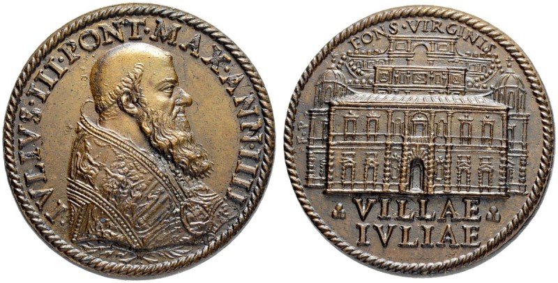 ITALIEN. SPEZIALSAMMLUNG PAPSTMEDAILLEN. Julius III. 1550-1555. Bronzemedaille A...
