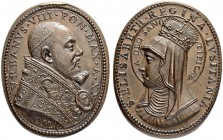 ITALIEN. SPEZIALSAMMLUNG PAPSTMEDAILLEN. Urban VIII. 1623-1644. Bronzemedaille A XX (1643). Auf die Heiligsprechung der Königin Elisabeth von Portugal...
