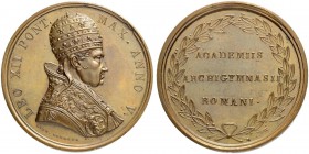 ITALIEN. SPEZIALSAMMLUNG PAPSTMEDAILLEN. Leo XII. 1823-1829. Bronzemedaille Anno V (1828/1829). Verdienstmedaille der Universität Rom. Stempel von G. ...
