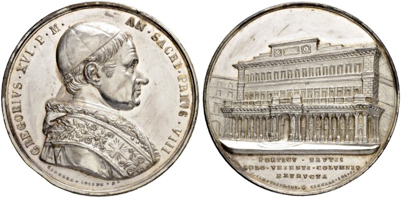 ITALIEN. SPEZIALSAMMLUNG PAPSTMEDAILLEN. Gregor XVI. 1831-1846. Silbermedaille A...