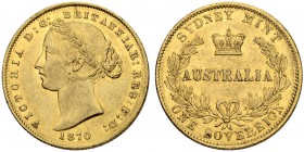 AUSTRALIEN. Victoria, 1837-1901. Sovereign 1870, Sydney. 7.99 g. Schl. 822. Fr. 10. Kleiner Randfehler / Minor edge nick. Sehr schön-vorzüglich / Very...