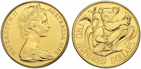 AUSTRALIEN. Elizabeth II. 1952-. 200 Dollars 1980. Koala. 10.00 g. KM 71. Fr. 44. FDC / Uncirculated.
