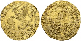 BELGIEN. Brabant, Herzogtum. Philipp IV. 1621-1665. Souverain d'or 1657, Brüssel. 5.52 g. Delm. 179. Fr. 108. Selten in dieser Erhaltung / Rare in thi...