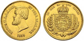 BRASILIEN. Pedro II. 1831-1889. 5000 Reis 1855, Rio. 4.53 g. KM 470. Fr. 123 Sehr schön-vorzüglich / Very fine-extremely fine.