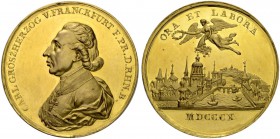 DEUTSCHLAND. Grossherzogtum. Karl von Dalberg, Fürstprimas der Rheinischen Konföderation, 1806-1813. Goldmedaille 1810. Auf sein Amt als Fürstprimas d...