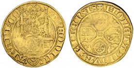 DEUTSCHLAND. Köln, Erzbistum. Dietrich II. von Mörs, 1414-1463. Goldgulden o. J. (1425), Riel. 3.24 g. Noss 328. Felke 1077. Fr. 795. Flaue Stellen / ...