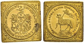 DEUTSCHLAND. Nürnberg, Stadt. Dukatenklippe 1700 (geprägt 1755-1764). IMF. 3.46 g. Kellner 74. Fr. 1886. Etwas bearbeitet. Sehr schön / Very fine.
