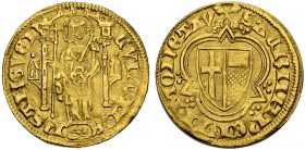 DEUTSCHLAND. Trier, Erzbistum. Kuno von Falkenstein, 1362-1388. Goldgulden o. J. (1380), Oberwesel. 3.49 g. Noss 143. Felke 399. Fr. 3404. Gutes sehr ...