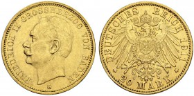 DEUTSCHLAND. Deutsche Goldmünzen seit 1871. Baden, Grossherzogtum. Friedrich II. 1907-1918. 20 Mark 1911 G, Karlsruhe. 7.94 g. J. 192. Fr. 3760. Fast ...