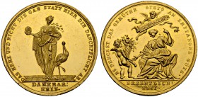 DEUTSCHLAND. Deutsche Goldmünzen seit 1871. Deutsche Goldmedaillen. Miscellanea. Goldmedaille o. J. (um 1750). Im Gewicht von 5 Dukaten. Auf die Dankb...