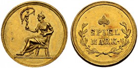 DEUTSCHLAND. Deutsche Goldmünzen seit 1871. Deutsche Goldmedaillen. Miscellanea. Goldmedaille o. J. Spielmarke "Pik". Sitzende Frau nach links, auf Ih...