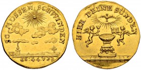 DEUTSCHLAND. Deutsche Goldmünzen seit 1871. Deutsche Goldmedaillen. Taufe und Firmung. Dukat o. J. (um 1700). Unsigniert. SO MÜSSEN SCHWINDEN Sonne un...