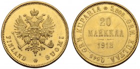 FINNLAND. Nikolaus II. 1894-1917. 20 Markkaa 1912, Helsinki. 6.44 g. Schl. 13. Fr. 3. Vorzüglich / Extremely fine.