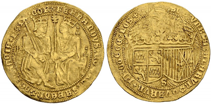 SPANIEN. Königreich. Fernando V. und Isabel I. 1474-1504. Doble Castellano o. J....