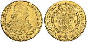 SPANIEN. Königreich. Carlos IV. 1788-1808. 2 Escudos 1801, FA-Madrid. 6.74 g. Cayon 14248. Fr. 296. Überdurchschnittliche Erhaltung / Better than aver...