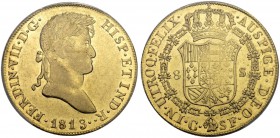 SPANIEN. Königreich. Fernando VII. 1808-1833. 8 Escudos 1813, SF-Cataluna (Palma de Mallorca). Cayon 16415. Schl. 96. Fr. 310. Sehr selten / Very rare...