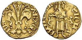 SPANIEN. Mallorca. Alfonso II. 1458-1479. 1/2 Florin o. J., Mallorca. Münzzeichen: Zwei Hunde (Dos perros). 1.69 g. Cayon 2127. Fr. 11. Sehr schön / V...