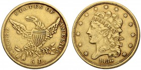 USA. 5 Dollars 1836, Philadelphia. Liberty classic head. 8.31 g. Fr. 135. Sehr schön / Very fine.