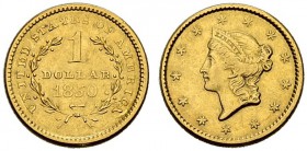 USA. 1 Dollar 1850, Philadelphia. Liberty head type. 1.66 g. Fr. 84. Sehr schön / Very fine.