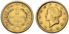 USA. 1 Dollar 1851, Philadelphia. Liberty head type. 1.67 g. Fr. 84. Sehr schön / Very fine.