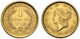 USA. 1 Dollar 1852, Philadelphia. Liberty head type. 1.67 g. Fr. 84. Sehr schön-vorzüglich / Very fine-extremely fine.