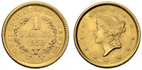 USA. 1 Dollar 1852, Philadelphia. Liberty head type. 1.66 g. Fr. 84. Sehr schön-vorzüglich / Very fine-extremely fine.