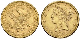USA. 5 Dollars 1886 S, San Francisco. Liberty head. 8.36 g. Fr. 145. Sehr schön-vorzüglich / Very fine-extremely fine.