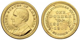 USA. 1 Dollar 1903. Louisiana Purchase Exposition - McKinley. 1.67 g. Fr. 98. Kleiner Stempelfehler / Small die defects. Vorzüglich / Extremely fine.
