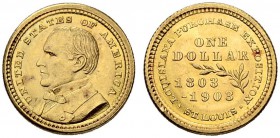 USA. 1 Dollar 1903. Louisiana Purchase Exposition - McKinley. 1.68 g. Fr. 98. Vorzüglich / Extremely fine.