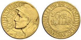 USA. 1 Dollar 1915. Panama-Pazific Exposition. 1.67 g. Fr. 101. Selten / Rare. Vorzüglich / Extremely fine.