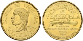 VENEZUELA. Republik, seit 1823. 60 Bolivares 1955. Serie Indianerhäuptlinge: Sorocaima. Serie der Interchange Bank Suiza. 20 g Feingold. KM X MB72. FD...
