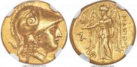 MACEDONIAN KINGDOM. Philip III Arrhidaeus (323-317 BC). AV stater (18mm, 8.57 gm, 6h). NGC AU 5/5 - 2/5, scuffs. Lifetime issue of Lampsacus, 323-317 ...