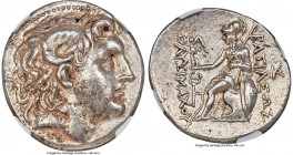 THRACIAN KINGDOM. Lysimachus (305-281 BC). AR tetradrachm (30mm, 17.16 gm, 2h). NGC Choice AU 5/5 - 4/5. Amphipolis, ca. 288/7-282/1 BC. Diademed head...