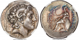 THRACIAN KINGDOM. Lysimachus (305-281 BC). AR tetradrachm (30mm, 16.33 gm, 12h). NGC Choice XF 5/5 - 3/5, Fine Style. Pergamum, ca. 287/6-282 BC. Diad...