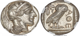 ATTICA. Athens. Ca. 440-404 BC. AR tetradrachm (25mm, 17.18 gm, 7h). NGC MS S 5/5 - 5/5. Mid-mass coinage issue. Head of Athena right, wearing earring...
