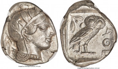 ATTICA. Athens. Ca. 440-404 BC. AR tetradrachm (27mm, 17.20 gm, 1h). NGC MS 5/5 - 4/5. Mid-mass coinage issue. Head of Athena right, wearing earring, ...