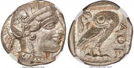 ATTICA. Athens. Ca. 440-404 BC. AR tetradrachm (23mm, 17.20 gm, 3h). NGC MS 5/5 - 4/5. Mid-mass coinage issue. Head of Athena right, wearing earring, ...