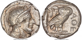 ATTICA. Athens. Ca. 440-404 BC. AR tetradrachm (24mm, 17.21 gm, 1h). NGC AU 4/5 - 4/5, Full Crest. Mid-mass coinage issue. Head of Athena right, weari...