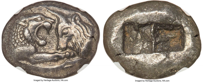 LYDIAN KINGDOM. Croesus (561-546 BC). AR stater or double siglos (20mm, 10.64 gm...