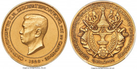 Sisowath Monivong gold Matte Specimen "Coronation" Medal 1928 SP65 PCGS, Paris mint, Lec-145. With a tiny mintage of just 100 pieces, this supremely s...